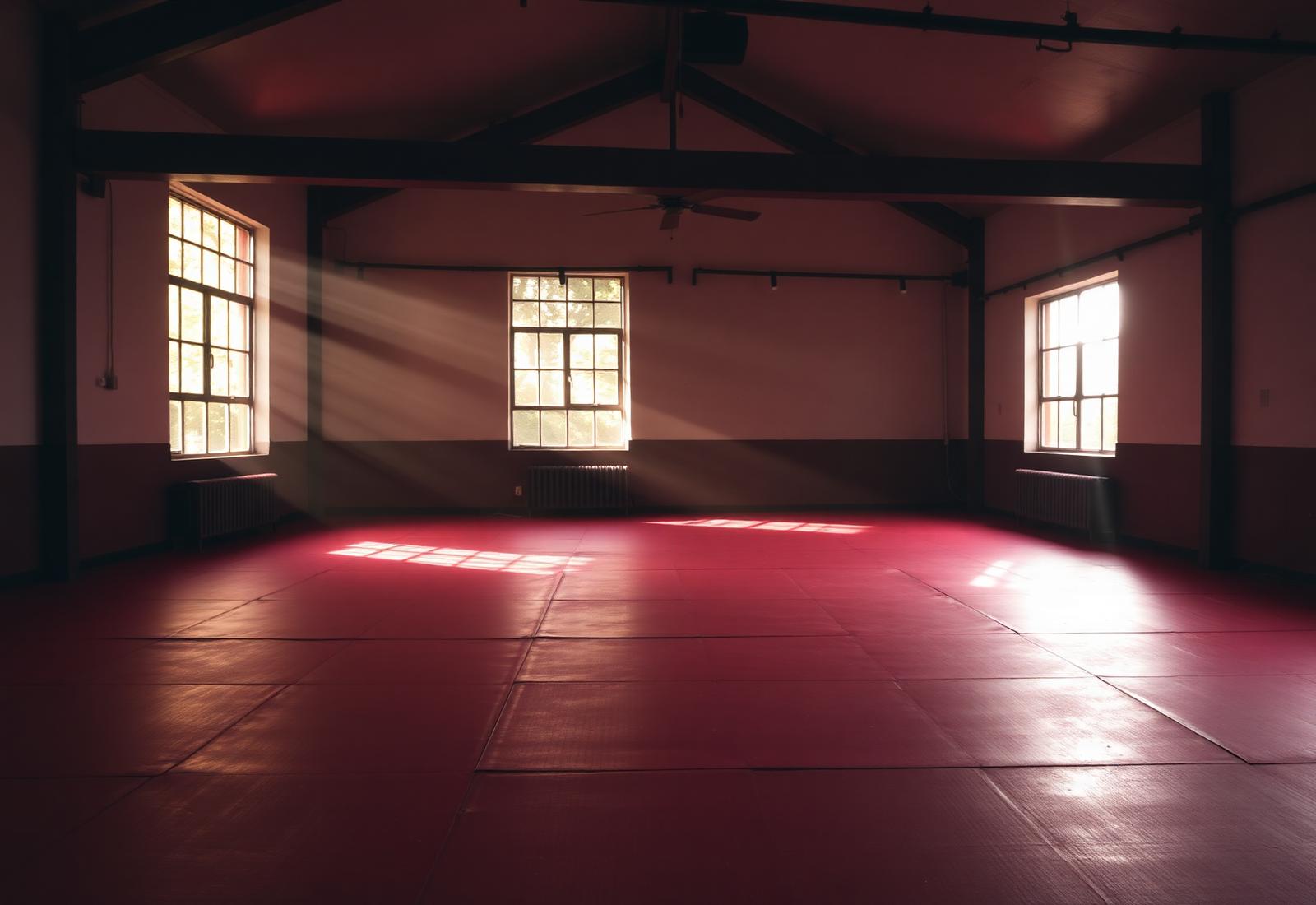 Red Brazilian Jiu-Jitsu training mats at Grounded Strength Academy