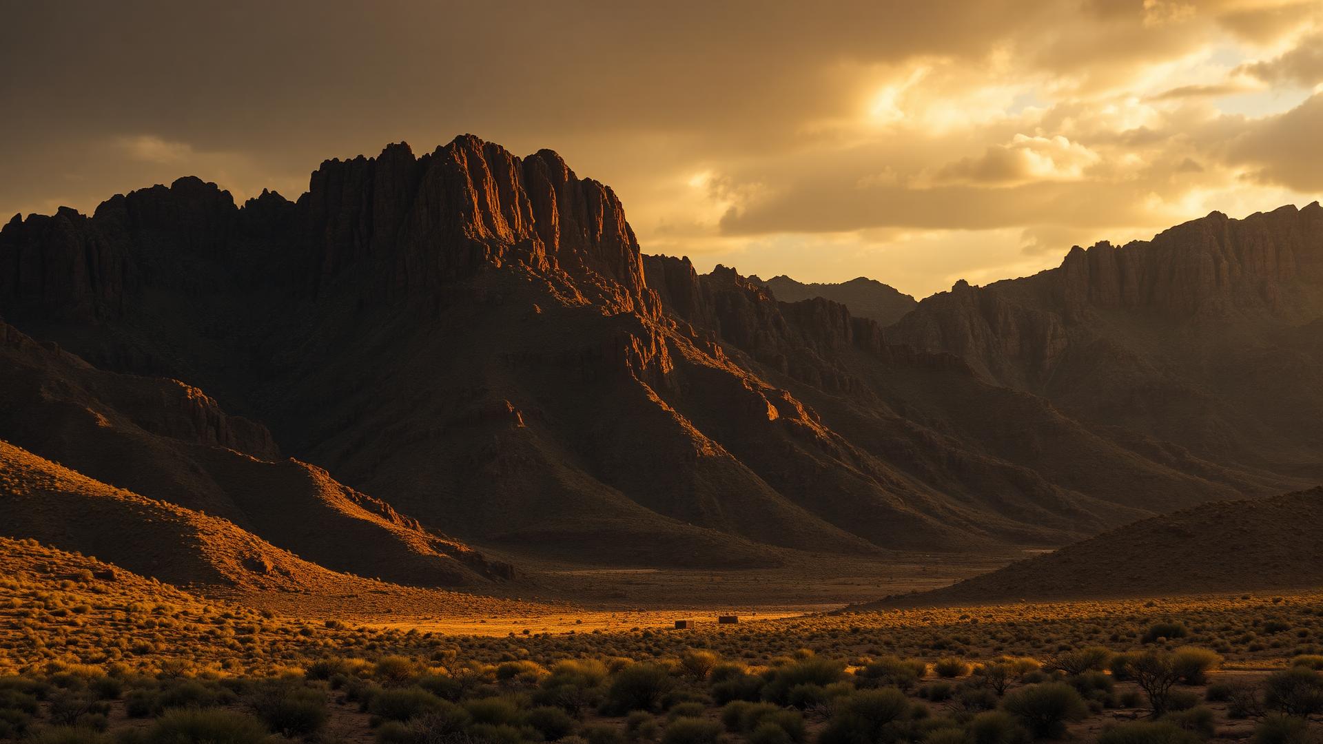 Sandia Mountains at dusk near Rio Rancho, New Mexico